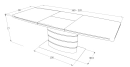 SIGNAL STÓŁ FANO BIAŁY LAKIER 160(220)X90