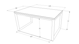 SIGNAL STÓŁ PROSTOKĄTNY LORAS A OKLEINA NATURALNA DĄB/ STELAŻ METAL CZARNY 120x80