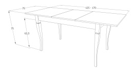 SIGNAL STÓŁ LUDWIK DĄB SONOMA / BIAŁY MAT 125(170)x75