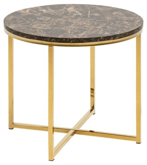 ACTONA Stolik Alisma S Marble brązowy/złoty okr ągły ACTONA Stolik Alisma S Marble brązowy/złoty okr ągły