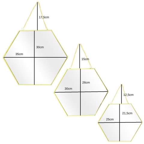 Intesi Zestaw 3 lusterek Hexa Gold Intesi Zestaw 3 lusterek Hexa Gold