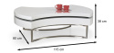 Halmar ława AUREA MDF lakierowany biały stal chromowana 115x80 Halmar ława AUREA MDF lakierowany biały stal chromowana 115x80