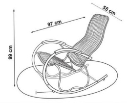 Halmar BEN fotel bujany relaksacyjny brąz mix/stal chromowana / rattan syntetyczny / tworzywo