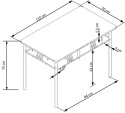 HALMAR FAUST zestaw stół + 4 krzesła MDF laminowany dąb sonoma stal malowana proszkowo