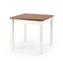 Halmar stół GRACJAN blat płyta laminowana na obrzeżach ABS olcha / biały nogi MDF laminowany 80-160x80 Halmar stół GRACJAN blat płyta laminowana na obrzeżach ABS olcha / biały nogi MDF laminowany 80-160x80