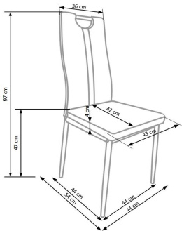 Halmar K202 krzesło Cappuccino ekoskóra/metal