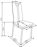 Halmar K202 krzesło popiel (szare) ekoskóra + stelaż metal