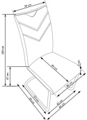 Halmar K224 krzesło do jadalni na płozach Białe ekoskóra / Chrom