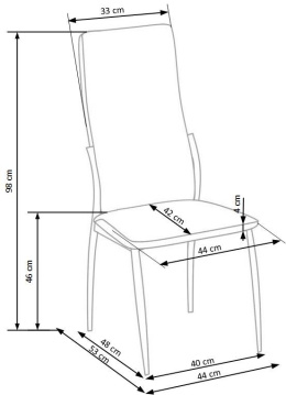 Halmar K3 krzesło chrom / waniliowy ekoskóra