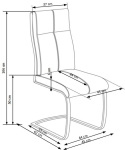 Halmar K345 krzesło popielate tkanina / stal chromowana Halmar K345 krzesło popielate tkanina / stal chromowana
