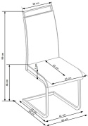 Halmar K348 krzesło na płozach popielate tkanina / stal chromowana