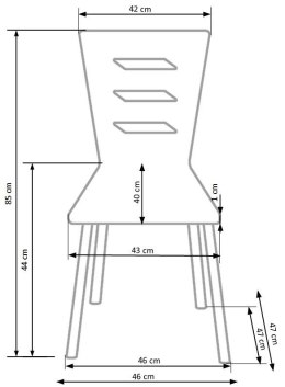 Halmar K355 krzesło nogi - czarne, sklejka - orzech