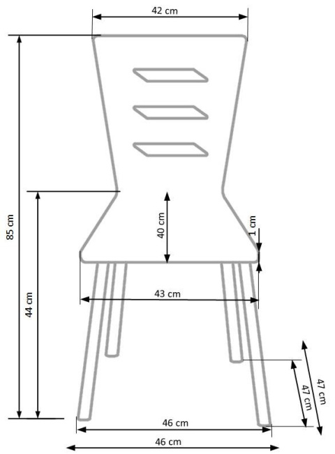 Halmar K355 krzesło nogi - czarne, sklejka - orzech Halmar K355 krzesło nogi - czarne, sklejka - orzech