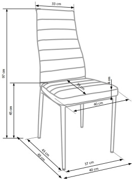 Halmar K70 krzesło do jadalni jasny brąz ekoskóra/stelaż metal