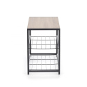 Halmar stojak na buty NARVIK ST1 stal czarny / dąb sonoma MDF laminat 63x30 Halmar stojak na buty NARVIK ST1 stal czarny / dąb sonoma MDF laminat 63x30