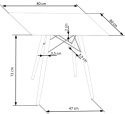 Halmar stół PROMETHEUS KWADRAT 80x80 biały MDF lakierowany nogi drewno lite bukowe + stal malowana Halmar stół PROMETHEUS KWADRAT 80x80 biały MDF lakierowany nogi drewno lite bukowe + stal malowana