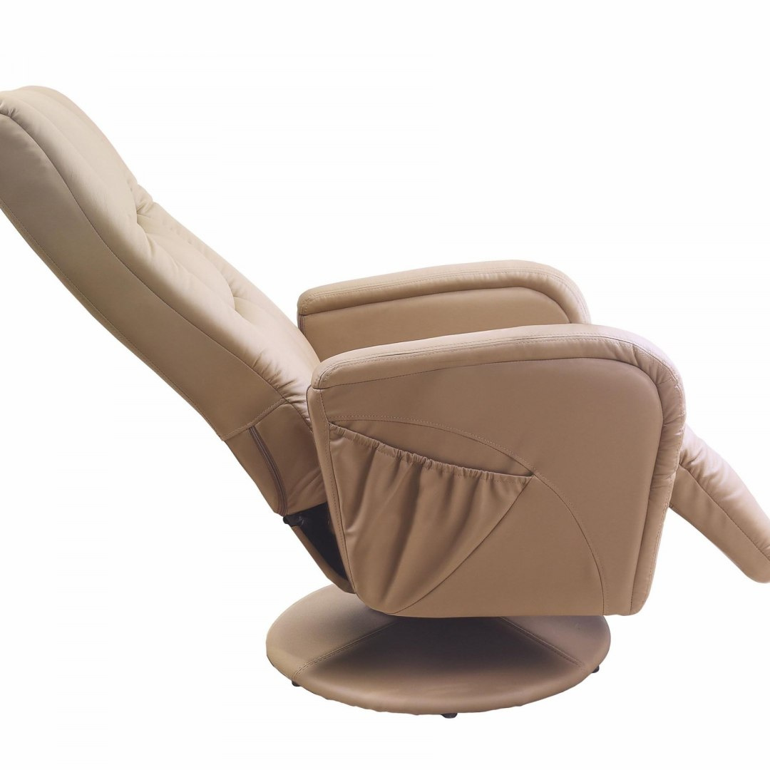 Relaksacyjny fotel z masażem i podgrzewaniem beżowy