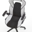 Halmar SONIC fotel obrotowy gabinetowy czarny / j. popiel tkanina mechanizm TILT gamingowy krzesło do biurka Gamingowe