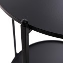 STOLIK KAWOWY Z PÓŁKĄ OKRĄGŁY Intesi Link CZARNY METALOWY DO POKOJU DO SALONU STOLIK KAWOWY Z PÓŁKĄ OKRĄGŁY Intesi Link CZARNY METALOWY DO POKOJU DO SALONU