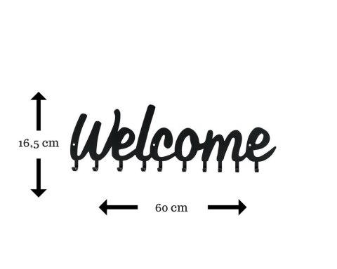 WIESZAK ŚCIENNY Welcome Intesi CZARNY mat STAL MALOWANA do recepcji holu przedpokoju WIESZAK ŚCIENNY Welcome Intesi CZARNY mat STAL MALOWANA do recepcji holu przedpokoju