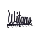 Intesi Wieszak ścienny Witamy czarny mat stal malowana proszkowo do holu przedpokoju recepcji Intesi Wieszak ścienny Witamy czarny mat stal malowana proszkowo do holu przedpokoju recepcji