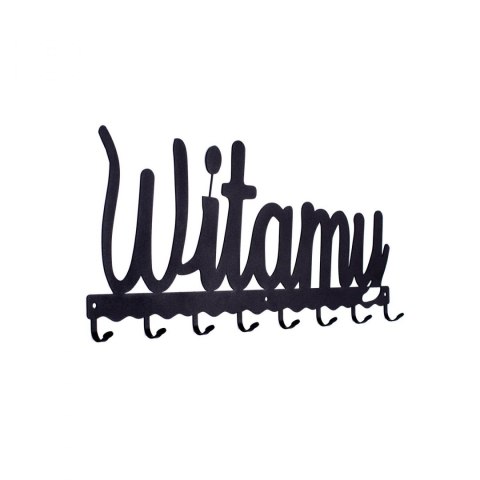 Intesi Wieszak ścienny Witamy czarny mat stal malowana proszkowo do holu przedpokoju recepcji Intesi Wieszak ścienny Witamy czarny mat stal malowana proszkowo do holu przedpokoju recepcji