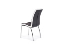 Halmar K186 krzesło czarno - białe ekoskóra /stal chromowana