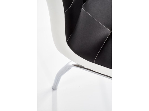Halmar K186 krzesło czarno - białe ekoskóra /stal chromowana Halmar K186 krzesło czarno - białe ekoskóra /stal chromowana