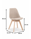 Halmar K303 krzesło tapicerowane beżowy / buk - tkanina, drewno lite