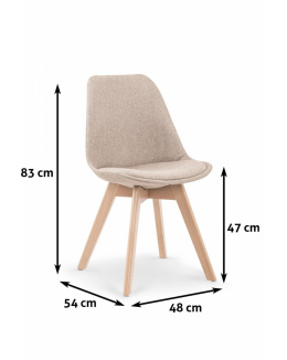 Halmar K303 krzesło tapicerowane beżowy / buk - tkanina, drewno lite