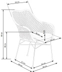 KRZESŁO K336 PODŁOKIETNIKI PODUSZKA NA SIEDZISKU Halmar RATTAN naturalny - CIEMNY BRĄZ / NOGI STAL malowana CZARNE