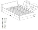 ŁÓŻKO DWUOSOBOWE Z SZUFLADĄ MERIDA 160x200 JASNY POPIEL tkanina lite drewno NATURALNY HALMAR