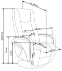 Halmar Relaksacyjny fotel z masażem podgrzewaniem popiel tkanina