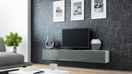 Halmar VIGO RTV 180 BIAŁY MAT/SZARY POŁYSK Halmar VIGO RTV 180 BIAŁY MAT/SZARY POŁYSK