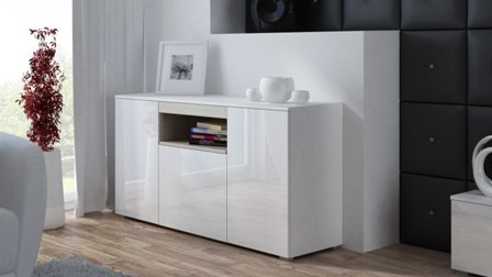 Halmar VIVA KOMODA BIAŁY/BIAŁY/ WSTAWKI DĄB SONOMA Halmar VIVA KOMODA BIAŁY/BIAŁY/ WSTAWKI DĄB SONOMA