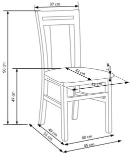 Halmar HUBERT8 krzesło drewniane wenge / tap: Vila 2