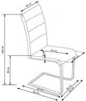 Halmar K85 krzesło do jadalni na płozach Cappuccino/Chrom ekoskóra+stal