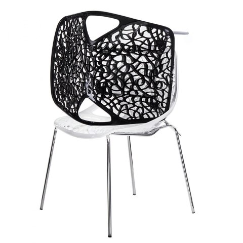 D2.DESIGN Krzesło Cepelia siedzisko białe tworzywo podstawa stal chromowana można sztaplować D2.DESIGN Krzesło Cepelia siedzisko białe tworzywo podstawa stal chromowana można sztaplować