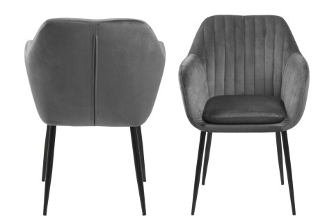 ACTONA Krzesło Emilia Velvet dark grey/black ACTONA Krzesło Emilia Velvet dark grey/black