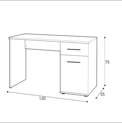 Halmar biurko LIMA B-1 biały-MDF laminat, połysk obrzeża ABS 120x55 Halmar biurko LIMA B-1 biały-MDF laminat, połysk obrzeża ABS 120x55