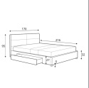 ŁÓŻKO DWUOSOBOWE Z SZUFLADĄ MERIDA 160x200 JASNY POPIEL tkanina lite drewno NATURALNY HALMAR ŁÓŻKO DWUOSOBOWE Z SZUFLADĄ MERIDA 160x200 JASNY POPIEL tkanina lite drewno NATURALNY HALMAR