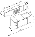 Halmar KUCHNIA PERŁA 260 zestaw DĄB SONOMA/BIAŁY, blat PIASKOWY MDF laminat