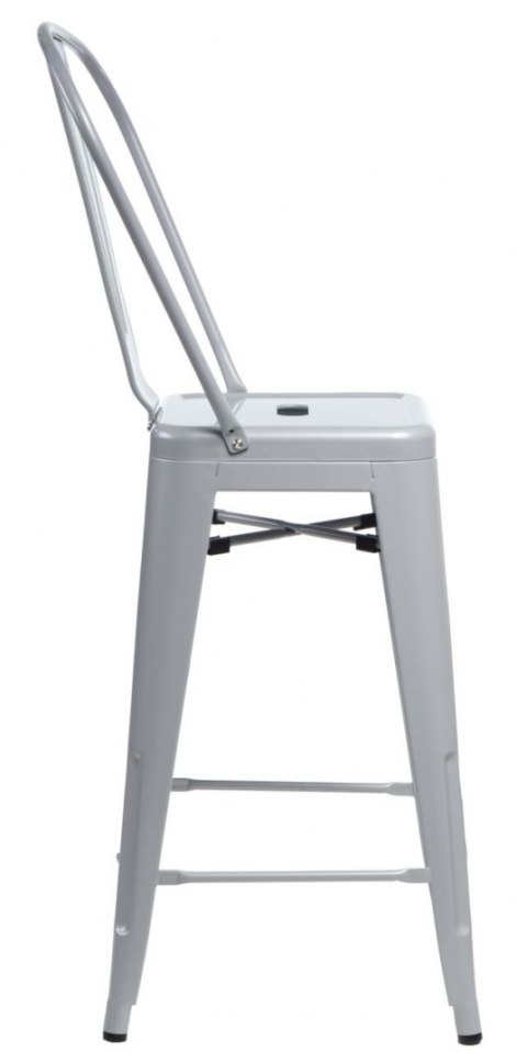 D2.DESIGN Hoker Krzesło barowe Stołek Paris Back szary inspirowany Tolix metal malowany proszkowo wysokie oparcie podnóżek D2.DESIGN Hoker Krzesło barowe Stołek Paris Back szary inspirowany Tolix metal malowany proszkowo wysokie oparcie podnóżek