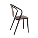 KRZESŁO BELLA Z PODŁOKIETNIKAMI D2.DESIGN STELAŻ TWORZYWO CZARNE SIEDZISKO I OPARCIE DREWNO ORZECH LEKKIE I WYGODNE KRZESŁO BELLA Z PODŁOKIETNIKAMI D2.DESIGN STELAŻ TWORZYWO CZARNE SIEDZISKO I OPARCIE DREWNO ORZECH LEKKIE I WYGODNE