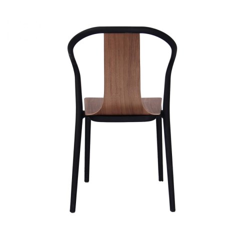 KRZESŁO BELLA Z PODŁOKIETNIKAMI D2.DESIGN STELAŻ TWORZYWO CZARNE SIEDZISKO I OPARCIE DREWNO ORZECH LEKKIE I WYGODNE KRZESŁO BELLA Z PODŁOKIETNIKAMI D2.DESIGN STELAŻ TWORZYWO CZARNE SIEDZISKO I OPARCIE DREWNO ORZECH LEKKIE I WYGODNE