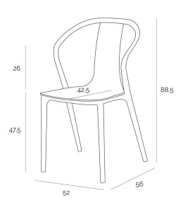 KRZESŁO BELLA Z PODŁOKIETNIKAMI D2.DESIGN STELAŻ TWORZYWO CZARNE SIEDZISKO I OPARCIE DREWNO ORZECH LEKKIE I WYGODNE