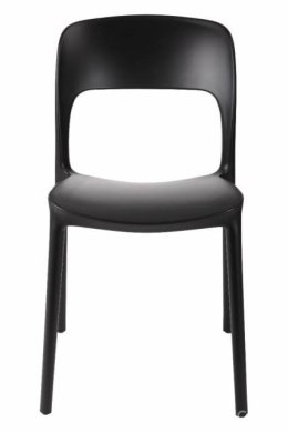 Intesi Krzesło Flexi czarne tworzywo PP wygodne i lekkie do restauracji jadani recepcji na taras