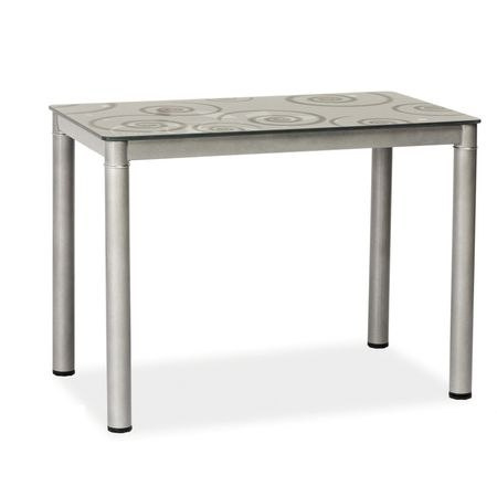 STÓŁ PROSTOKĄTNY SZKLANY DAMAR SZKŁO HARTOWANE SZARY / STELAŻ METAL MALOWANY SZARY 80X60 SIGNAL STÓŁ PROSTOKĄTNY SZKLANY DAMAR SZKŁO HARTOWANE SZARY / STELAŻ METAL MALOWANY SZARY 80X60 SIGNAL