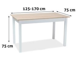 SIGNAL STÓŁ HORACY DĄB SONOMA / BIAŁY MAT 125(170)x75