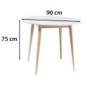 STÓŁ OKRĄGŁY LARSON SIGNAL BLAT MDF BIAŁY / PODSTAWA DREWNO DĄB BIELONY 90X90 STÓŁ OKRĄGŁY LARSON SIGNAL BLAT MDF BIAŁY / PODSTAWA DREWNO DĄB BIELONY 90X90